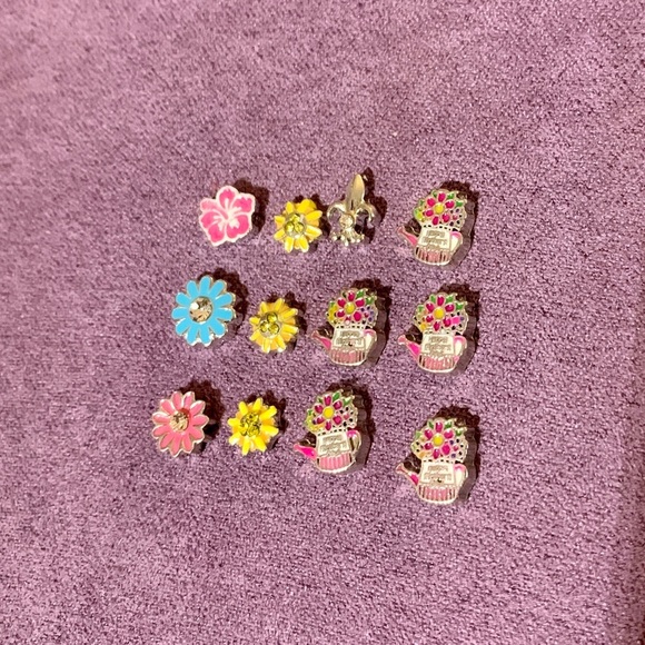 Jewelry - Floating Locket charms - set of misc flowers